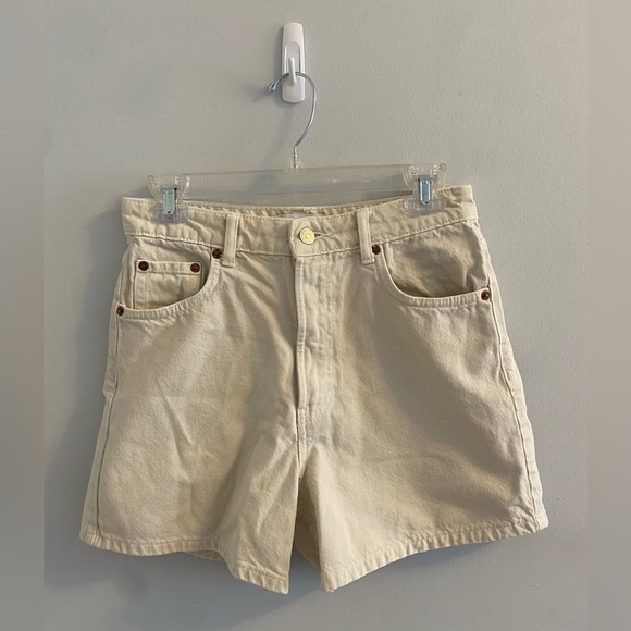 ZARA High Waisted Canvas Shorts (Size 6) - Picture 1 of 6